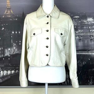AVANTI LEATHER JACKET IN OFF-WHITE